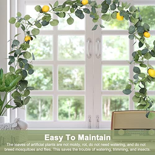 2 Pcs 128 Ft Artificial Lemon Garland for Decor