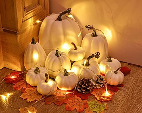DearHouse 63Pcs Artificial Fall Pumpkins Decoration Set