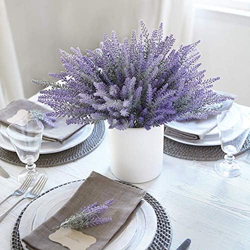 10 Bundle Artificial Lavender Flowers for Home Wedding Decor