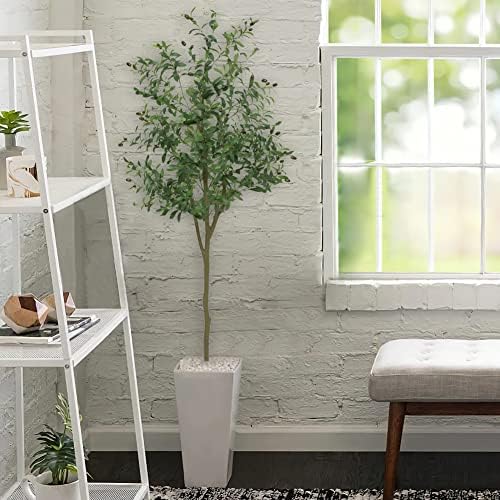 5ft Artificial Olive Tree with Lifelike Fruits and Natural Wood Trunk