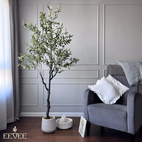 Handmade Faux Olive Tree 6FT with Realistic Pot