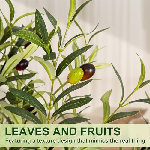 VIVATREES 5FT Artificial Olive Tree with Planter