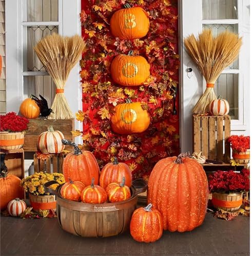 Halloween Thanksgiving Artificial Pumpkin Decoration Set