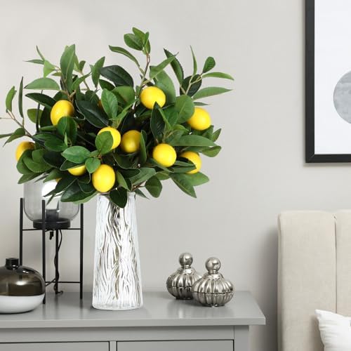 Giegxin 6 Pcs Artificial Lemon Branches 18 Inch Decor
