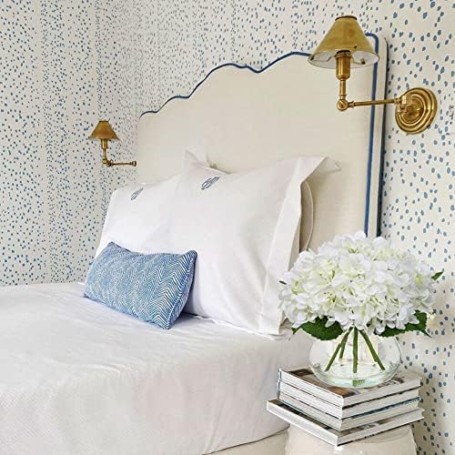 Hollyone Artificial Hydrangea Flowers with Glass Vase