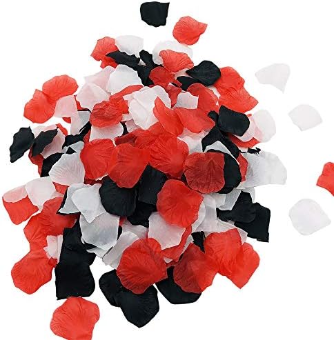 1200PCS Artificial Silk Rose Petals White Red Black Wedding Decor