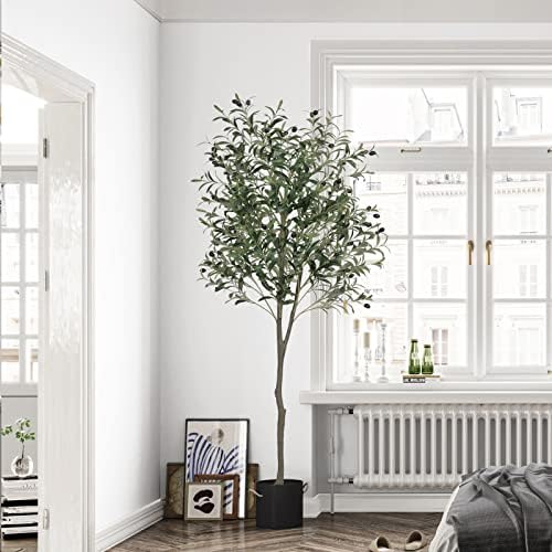 VIAGDO 6ft Artificial Olive Tree with Planter Decor