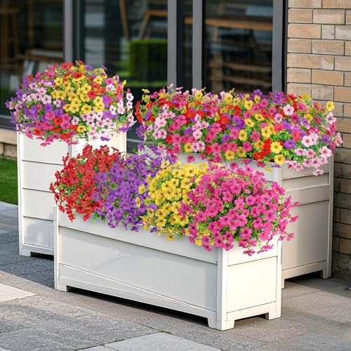 20 Bundles Artificial Flowers for Outdoor Decor