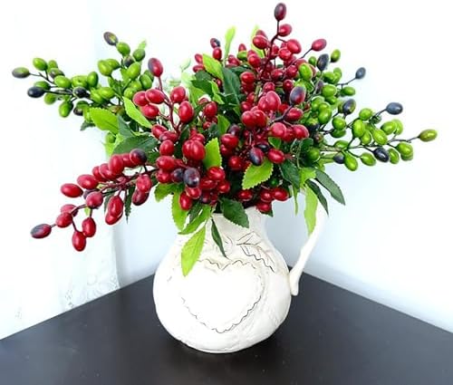 MISNODE 4PCS Artificial Olive Branches with Fruits 1