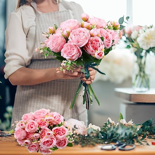 Geosar 8 Bundle Artificial Pink Peonies Flowers