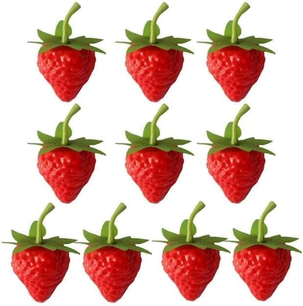 10 Pcs Realistic Plastic Artificial Strawberries Decoration
