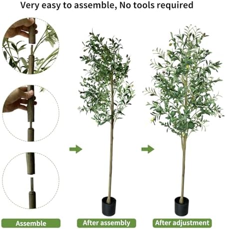 6FT Potted Artificial Olive Tree for Home Office Decor