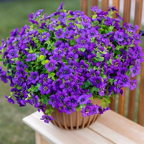 AXYLEX Artificial Flowers for Outdoor Decor Purple
