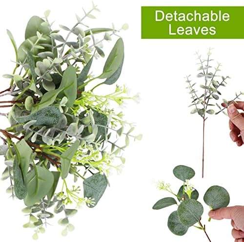 40 Pcs Artificial Eucalyptus Leaves Greenery for Decor