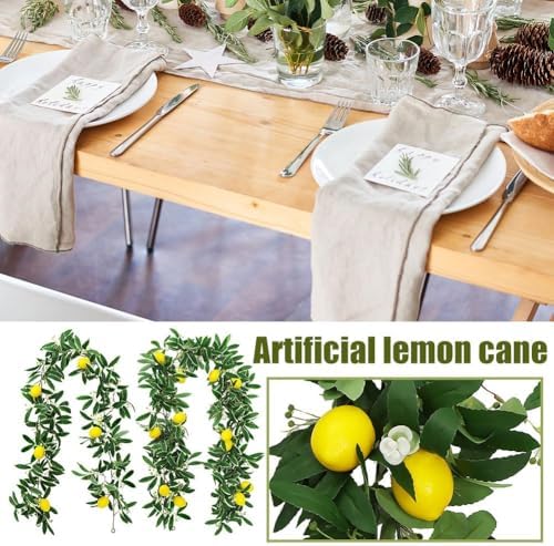 6 Ft Artificial Lemon Garland for Home Decor