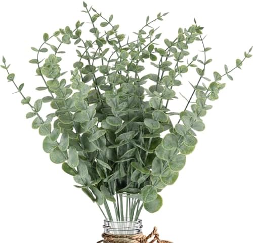 20pcs Artificial Eucalyptus Stems for Decor and Centerpieces