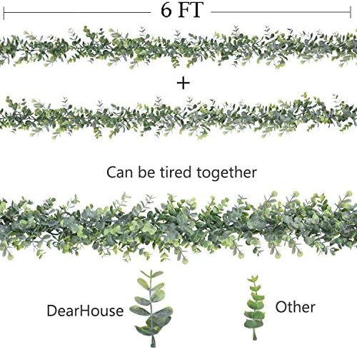 DearHouse 6 Pack Faux Eucalyptus Garland Plant