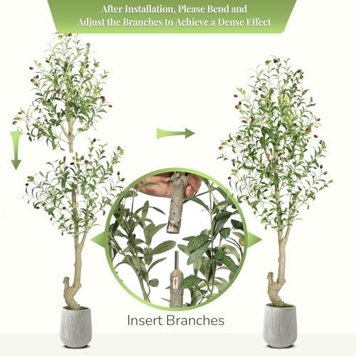 5ft Artificial Olive Tree with 72 Fruits and 864 Leaves 2 Pack