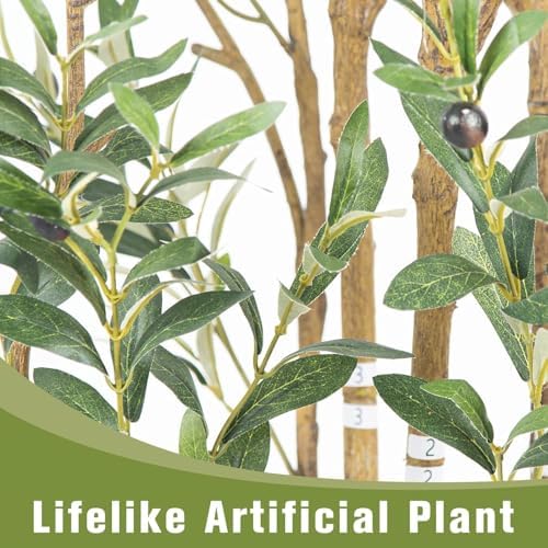 Realistic Artificial Olive Tree 6FT with White Planter