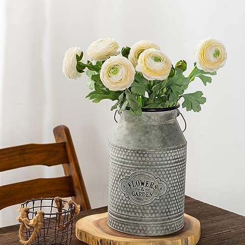 TOPIA Artificial Ranunculus Flowers 6 Pack White