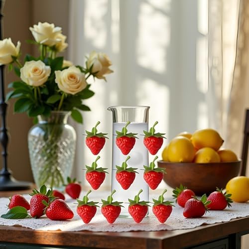 10 Pcs Realistic Plastic Artificial Strawberries Decoration