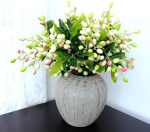 MSUIINT Artificial Olive Branches with Fruits 4PCS