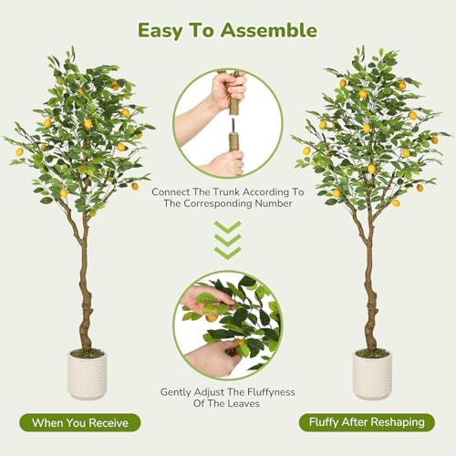 GarveeHome Artificial Lemon Tree with 100 LED Lights