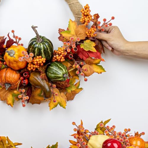 Frosted Artificial Orange Berry Stems 32 Pack Fall Decor