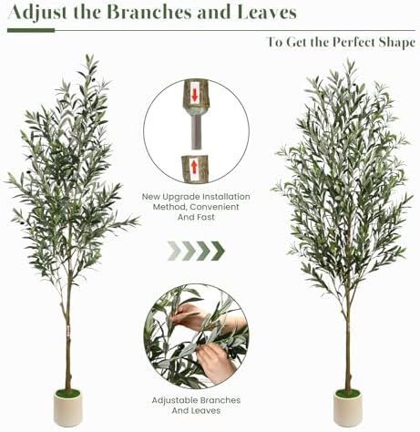 7FT Artificial Olive Tree with Realistic Fruits and Trunk