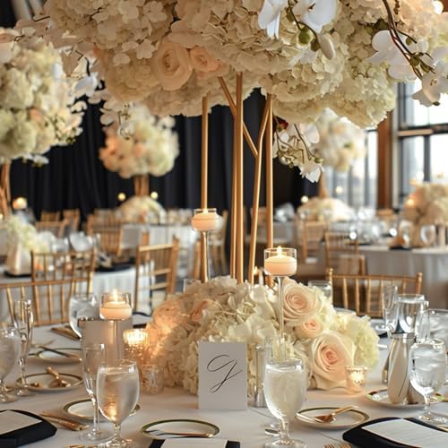 Auihiay 64pcs Champagne Artificial Hydrangeas with Stems