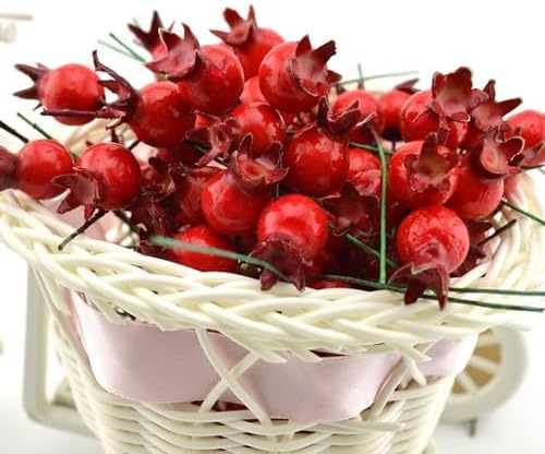 20Pcs Red Mini Pomegranate Artificial Decor
