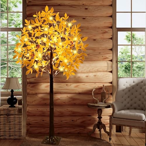 5FT Lighted Artificial Maple Tree with 105 LED Lights