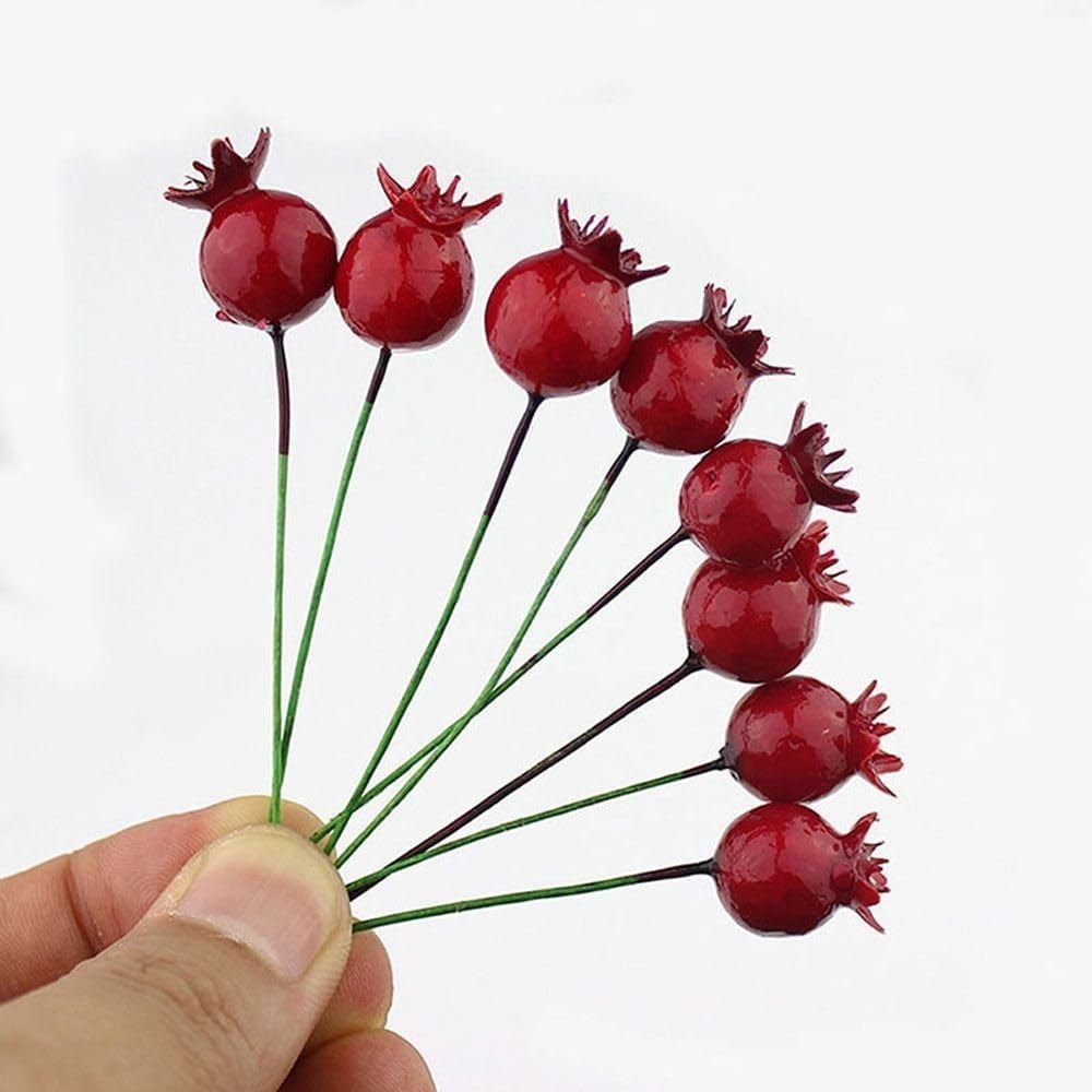 20Pcs Red Mini Pomegranate Artificial Decor