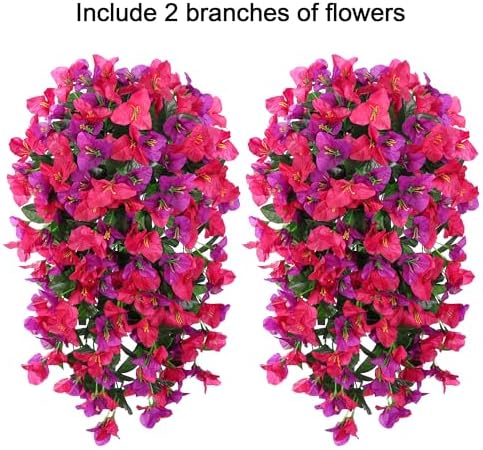 HyeFlora Bougainvillea Artificial Hanging Flowers 2pcs