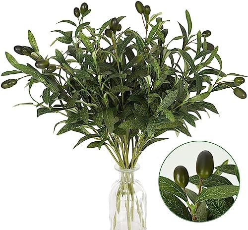 Waipfaru 5Pcs Artificial Olive Branches for Vases 18 Inch
