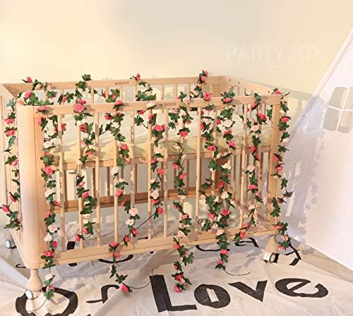 Party Joy 5pcs 41ft Artificial Flower Garland Hanging Decor