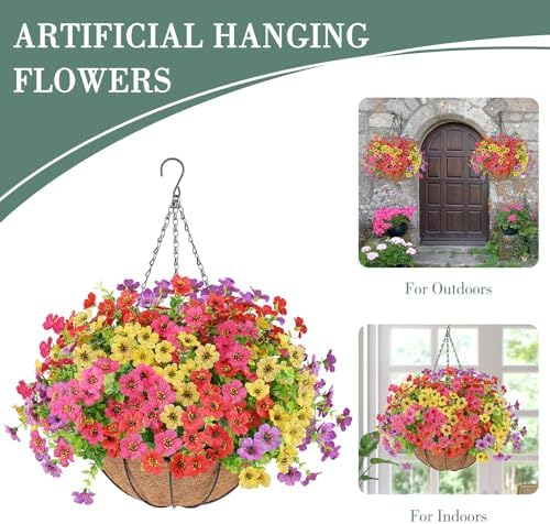 AGIRL Artificial Hanging Flowers Decor Basket
