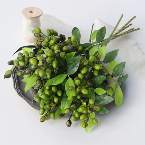 Dremisland 5 Pack Artificial Olive Branches with Fruits