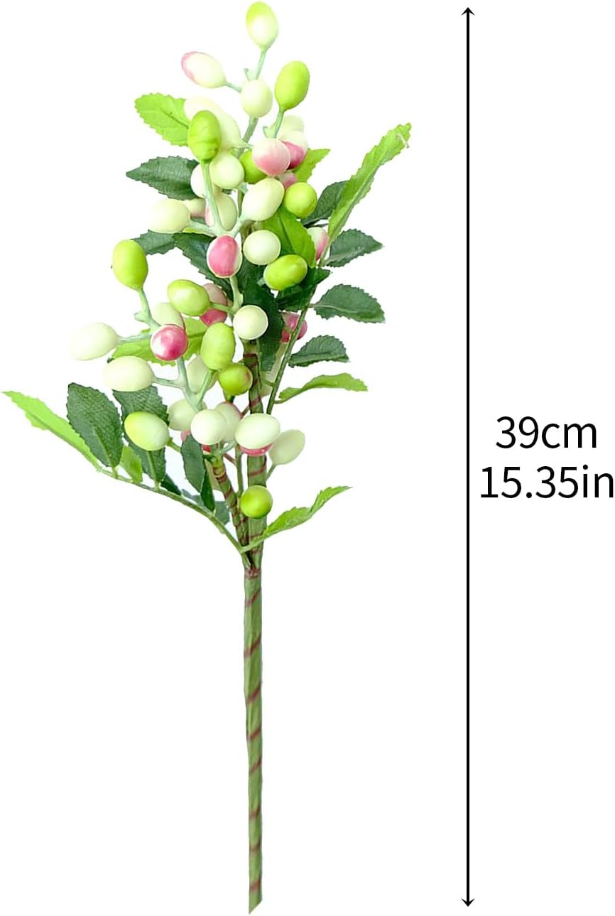 MSUIINT Artificial Olive Branches with Fruits 4PCS