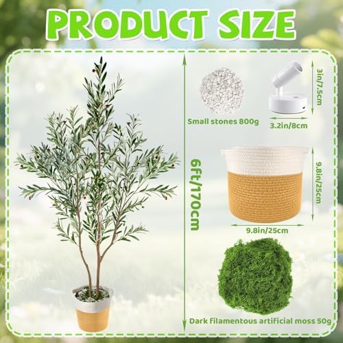 Kockuu 6FT Artificial Olive Tree with LED Light