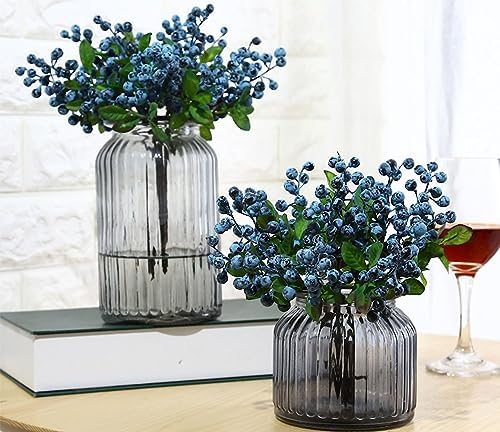 Mistari Artificial Blueberry Stems 20 Pack for Decor