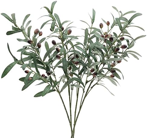 SHACOS 4 Pack Artificial Olive Branches 28 Inch