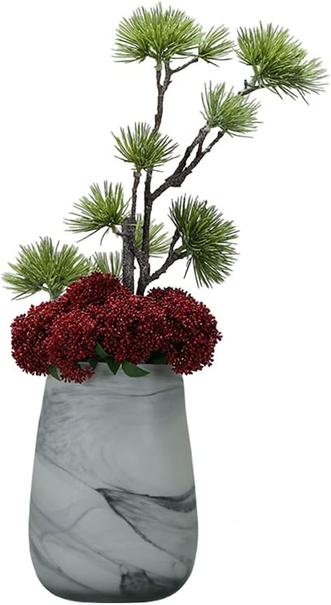 Fake Plants Bonsai Trees Artificial Red Fruit Potted Ornament
