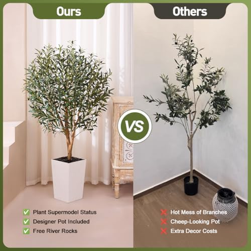 Artificial Olive Tree 5FT Real Wood Trunk UV Resistant