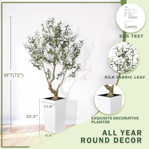 LYERSE Faux Olive Tree 6ft Artificial Indoor Decor