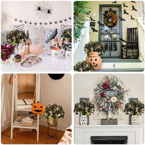 Black Artificial Berry Bouquets 6Pcs for Halloween Decor