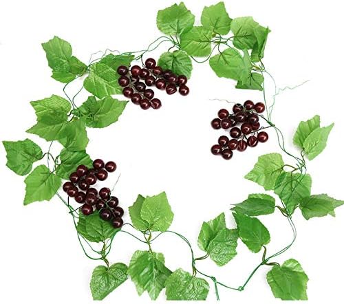 ASkinds 5Pcs Artificial Grapes Vines Leaves Garland