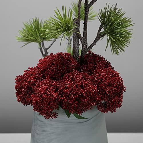 Fake Plants Bonsai Trees Artificial Red Fruit Potted Ornament