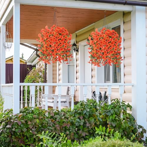 Ivydale Artificial Hanging Flowers with Eucalyptus and Petunias
