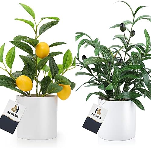 AceList Artificial Mini Olive Tree with Realistic Fruits and Leaves